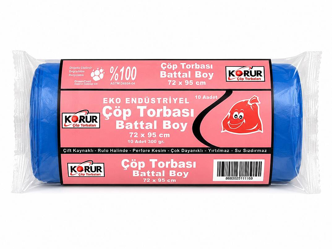 Korur 72*95 Battal Boy Çöp Poşeti 300 Gr. Mavi - 1