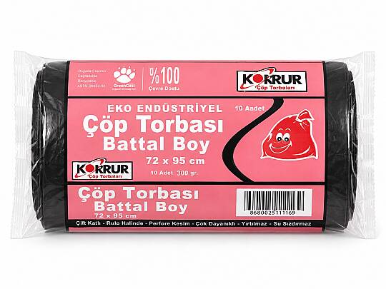 Korur 72*95 Battal Boy Çöp Poşeti 300 Gr. Siyah