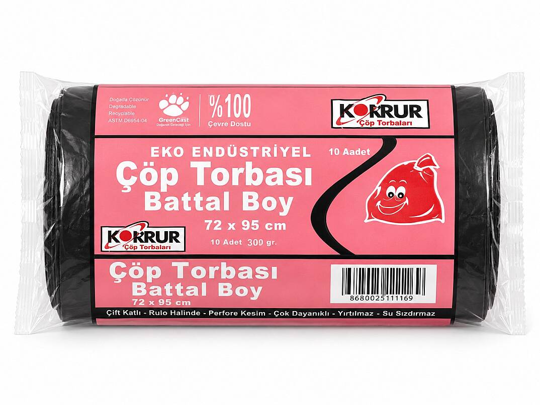 Korur 72*95 Battal Boy Çöp Poşeti 300 Gr. Siyah - 1