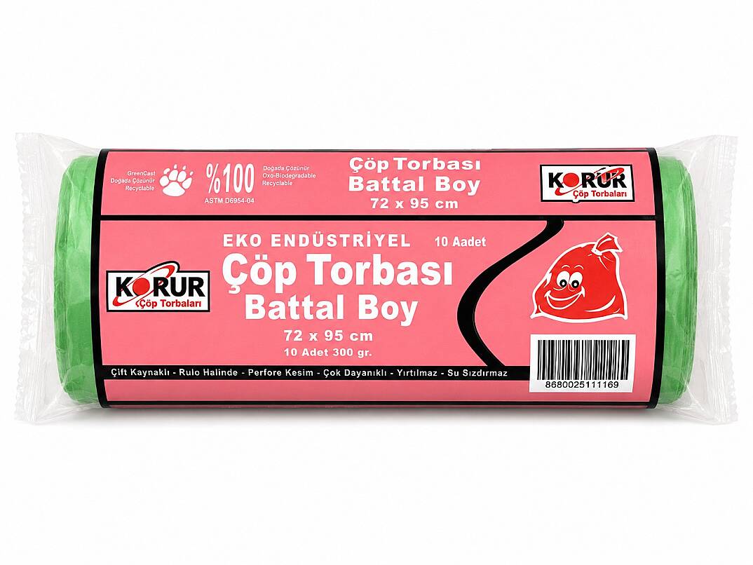 Korur 72*95 Battal Boy Çöp Poşeti 300 Gr. Yeşil - 1