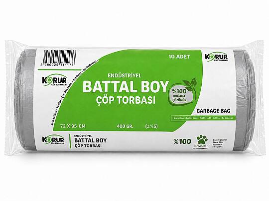 Korur 72*95 Battal Boy Çöp Poşeti 400 Gr. Gri