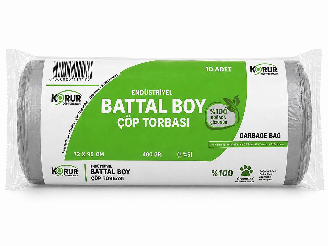 Korur 72*95 Battal Boy Çöp Poşeti 400 Gr. Gri - 1