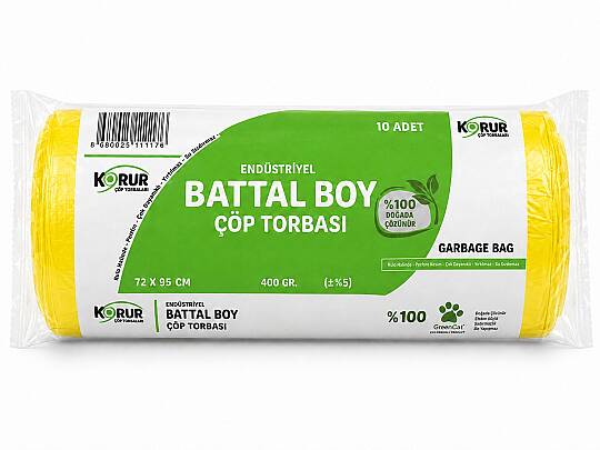 Korur 72*95 Battal Boy Çöp Poşeti 400 Gr. Sarı