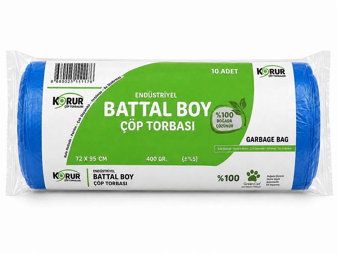 Korur 72*95 Battal Boy Çöp Poşeti 400 Gr. Mavi - 1
