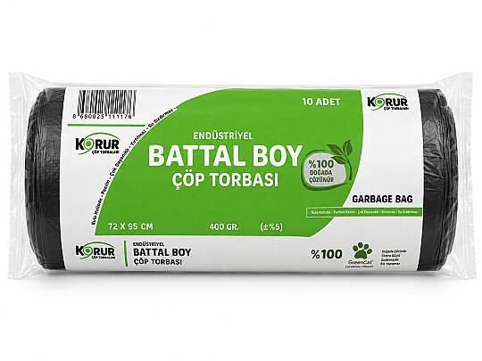 Korur 72*95 Battal Boy Çöp Poşeti 400 Gr. Siyah