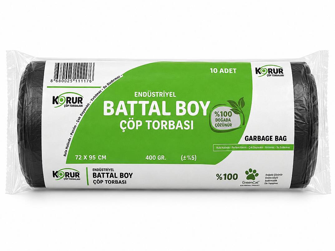 Korur 72*95 Battal Boy Çöp Poşeti 400 Gr. Siyah - 1