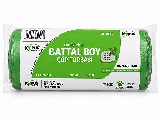 Korur 72*95 Battal Boy Çöp Poşeti 400 Gr. Yeşil