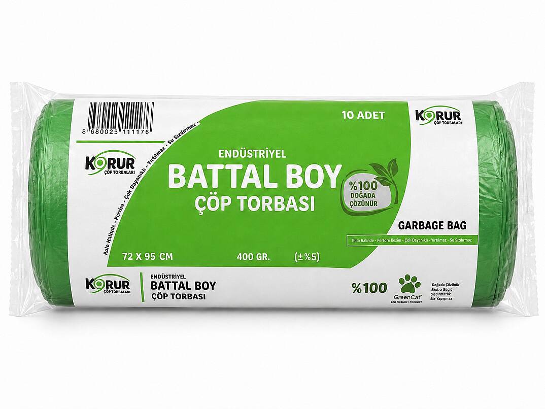 Korur 72*95 Battal Boy Çöp Poşeti 400 Gr. Yeşil - 1