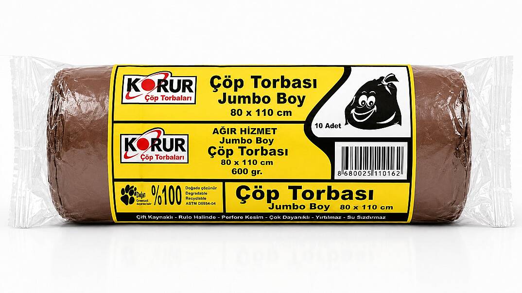 Korur 80*110 Jumbo Boy Çöp Poşeti 600 Gr. Kahverengi - 1