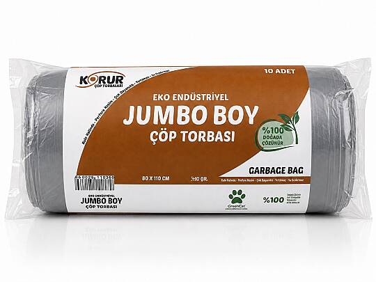 Korur 80*110 Jumbo Boy Çöp Poşeti 350 Gr. Gri