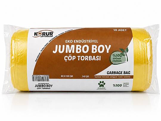 Korur 80*110 Jumbo Boy Çöp Poşeti 350 Gr. Sarı
