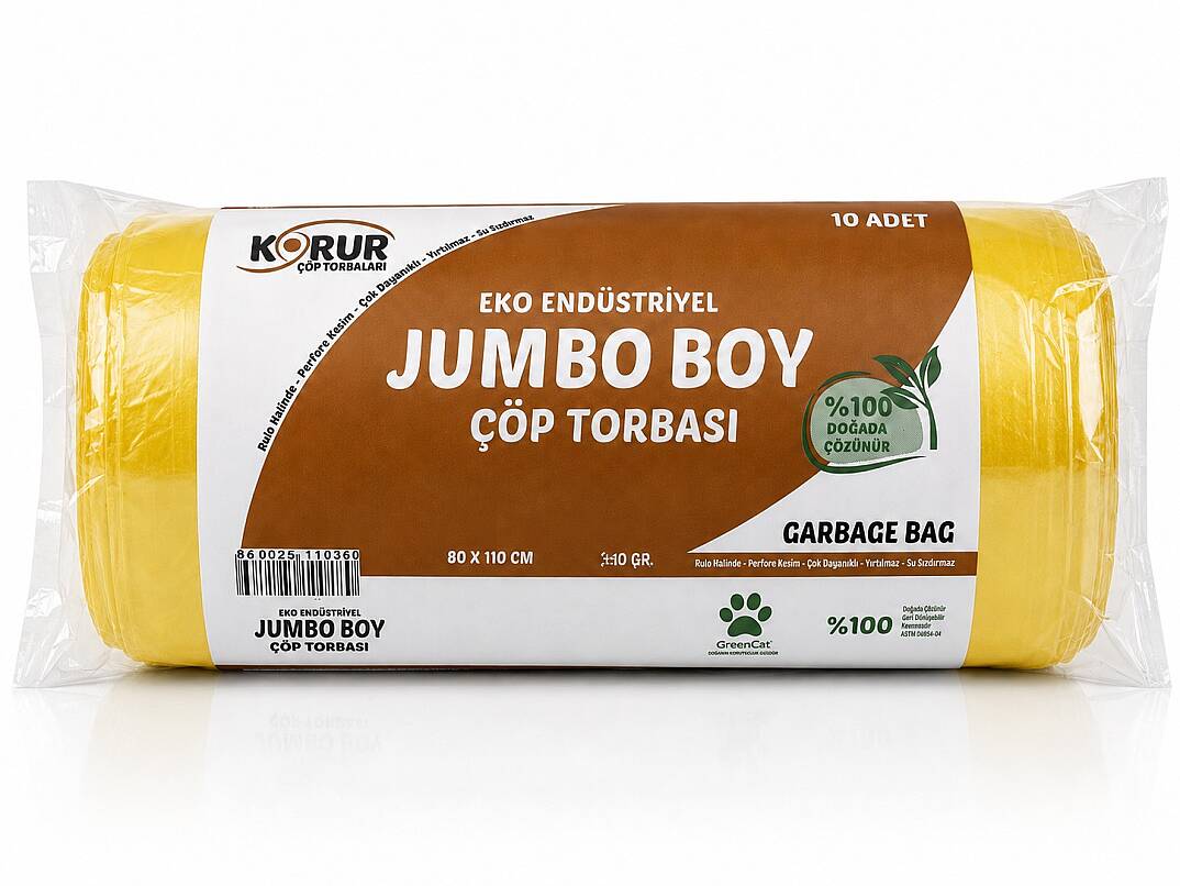 Korur 80*110 Jumbo Boy Çöp Poşeti 350 Gr. Sarı - 1