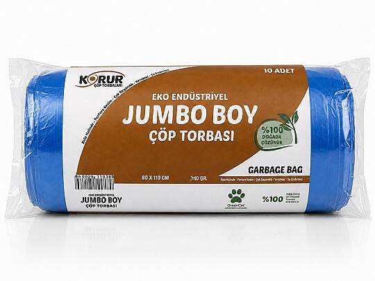 Korur 80*110 Jumbo Boy Çöp Poşeti 350 Gr. Mavi