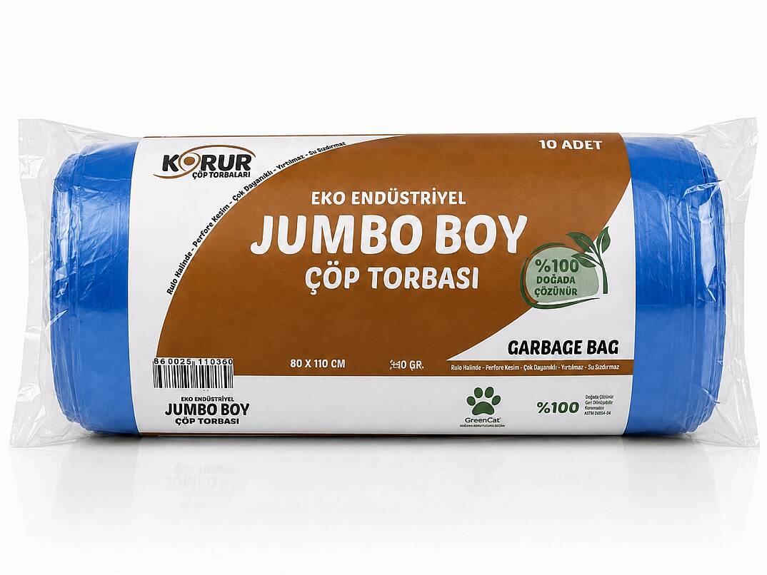 Korur 80*110 Jumbo Boy Çöp Poşeti 350 Gr. Mavi - 1