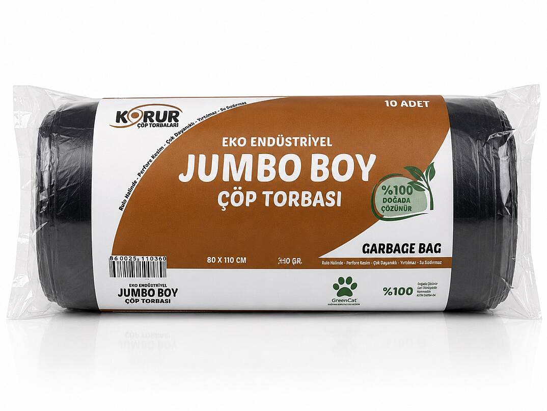 Korur 80*110 Jumbo Boy Çöp Poşeti 350 Gr. Siyah - 1