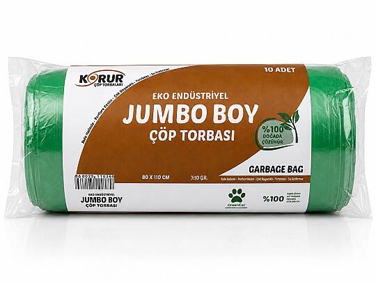 Korur 80*110 Jumbo Boy Çöp Poşeti 350 Gr. Yeşil