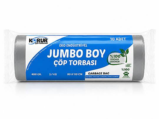 Korur 80*110 Jumbo Boy Çöp Poşeti 400 Gr. Gri