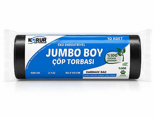 Korur 80*110 Jumbo Boy Çöp Poşeti 400 Gr. Siyah