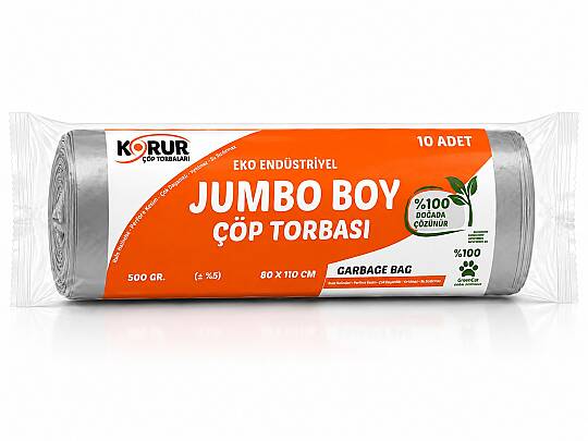 Korur 80*110 Jumbo Boy Çöp Poşeti 500 Gr. Gri