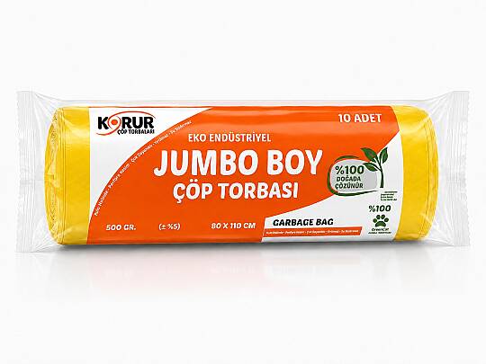 Korur 80*110 Jumbo Boy Çöp Poşeti 500 Gr. Sarı