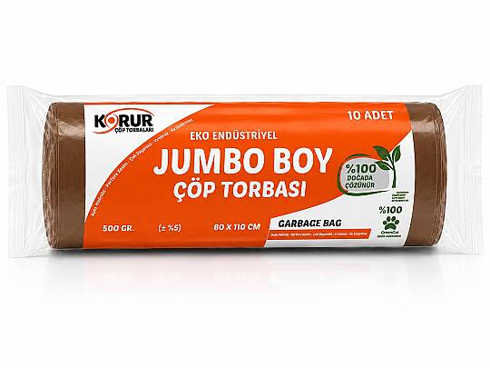Korur 80*110 Jumbo Boy Çöp Poşeti 500 Gr. Kahverengi