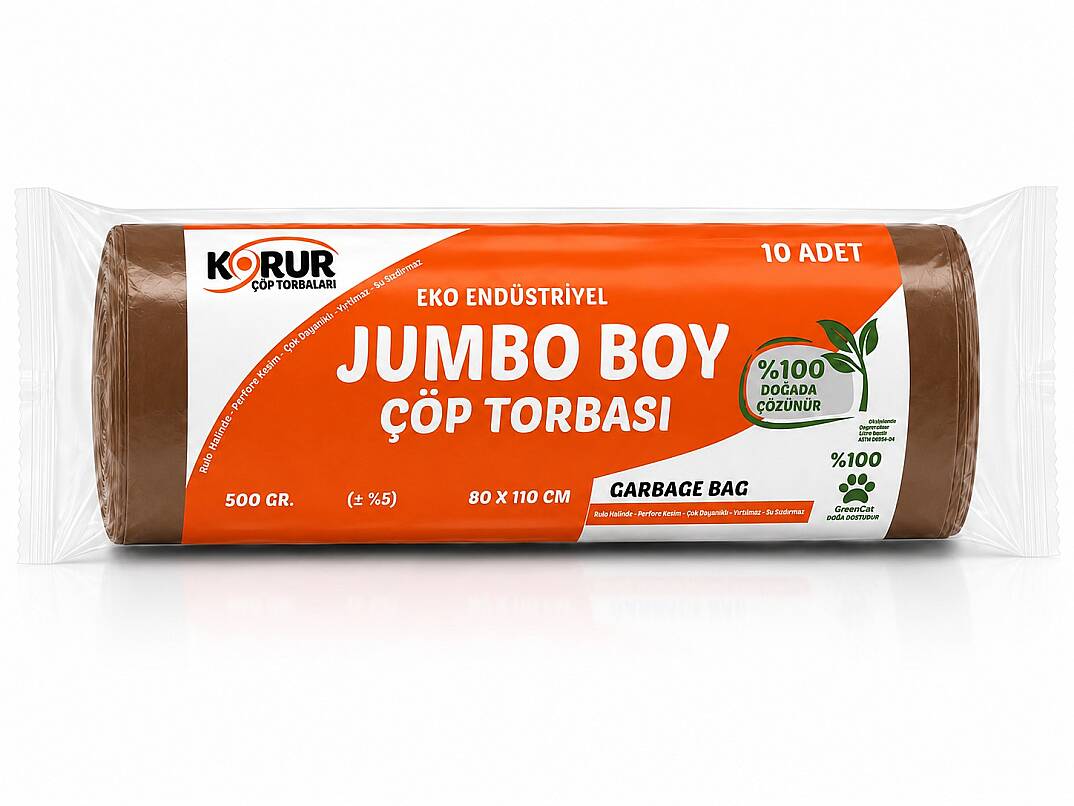 Korur 80*110 Jumbo Boy Çöp Poşeti 500 Gr. Kahverengi - 1