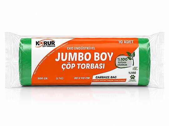 Korur 80*110 Jumbo Boy Çöp Poşeti 500 Gr. Yeşil