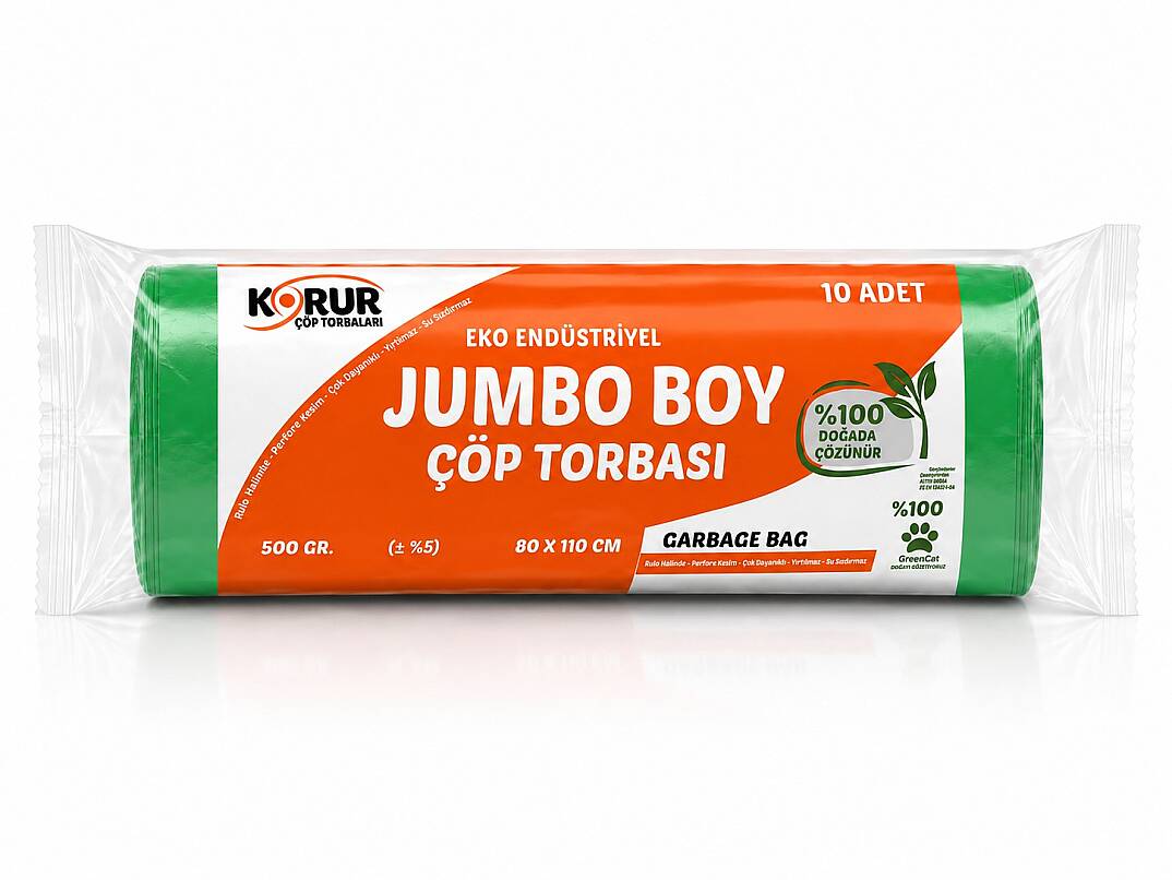 Korur 80*110 Jumbo Boy Çöp Poşeti 500 Gr. Yeşil - 1