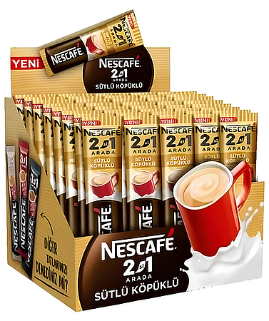 Nescafe 2si1 Arada Sütlü Köpüklü 10gr x48 - 1