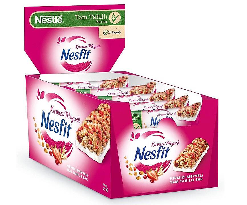 Nestle Nesfit Bar Kırmızı Meyveli 23,50 Gr. 16lı - 1