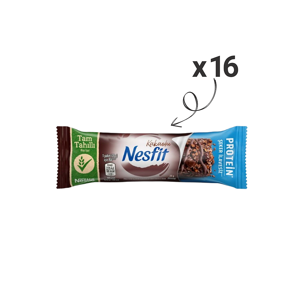 Nestle Nesfit Bar Şekersiz Kakaolu 20 Gr. 16lı - 1