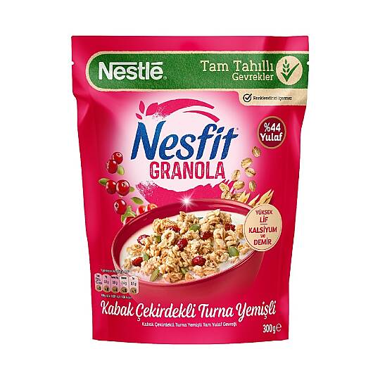 Nestle Nesfit Granola Kabak Çekirdekli Turna Yemişli Tam Yulaf Gevreği 300 G