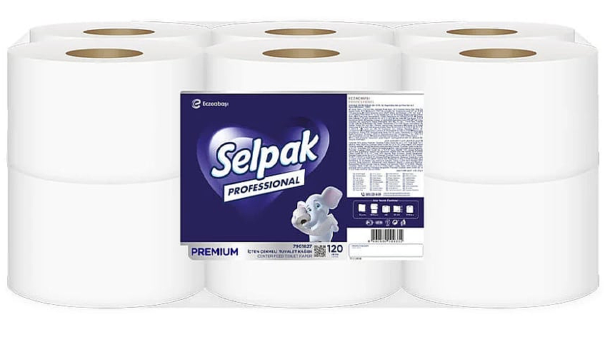 Selpak 7901827 / 7907837 Professional İçten Çekmelı Tuvalet Kağıdı -120 M 12'li - 1
