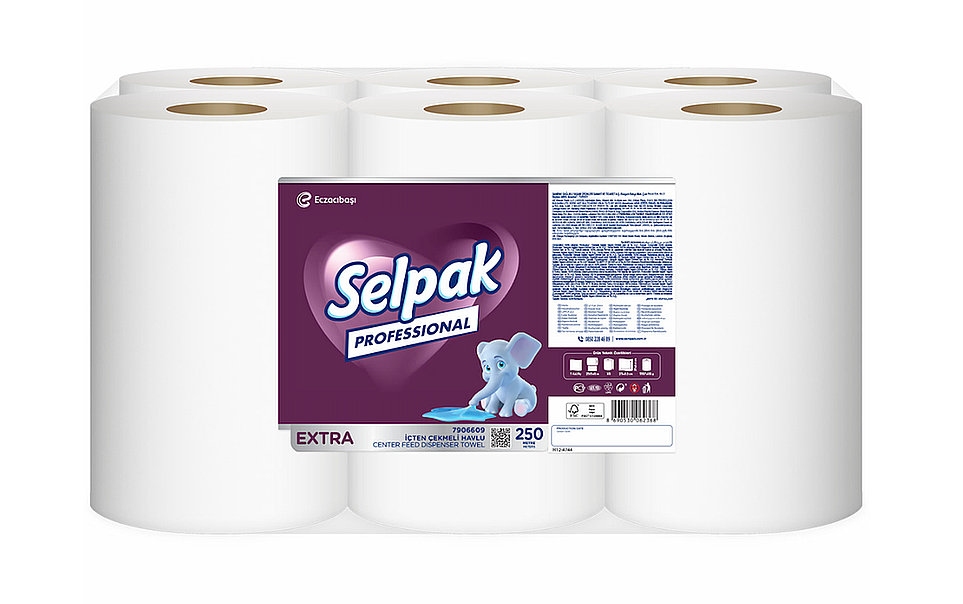 Selpak 7906609 Professional Extra İçten Çekmelı Havlu 250 M 6'lı - 1