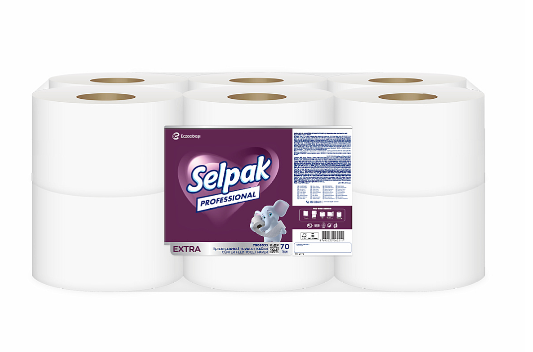 Selpak 7906633 Professional İçten Çekmeli Tuvalet Kağıdı -70 Mt x12 - 1