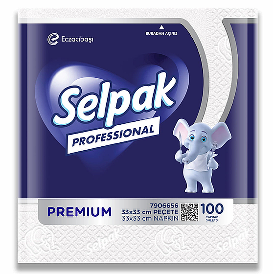 Selpak 7906656 Professional Premium Peçete 33 x 33 Cm 100'lü - 1